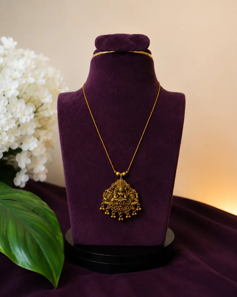 Lakshmi Temple Pendant invisible chain