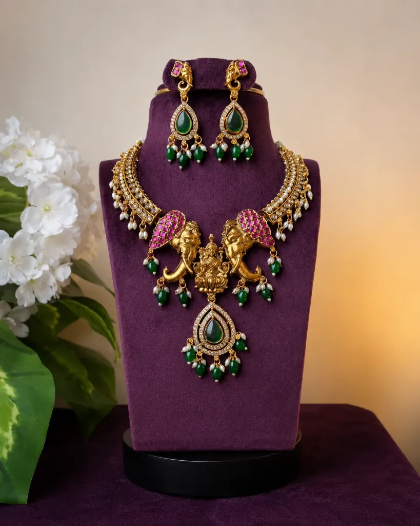 Gaja Lakshmi Temple Jewelry Set