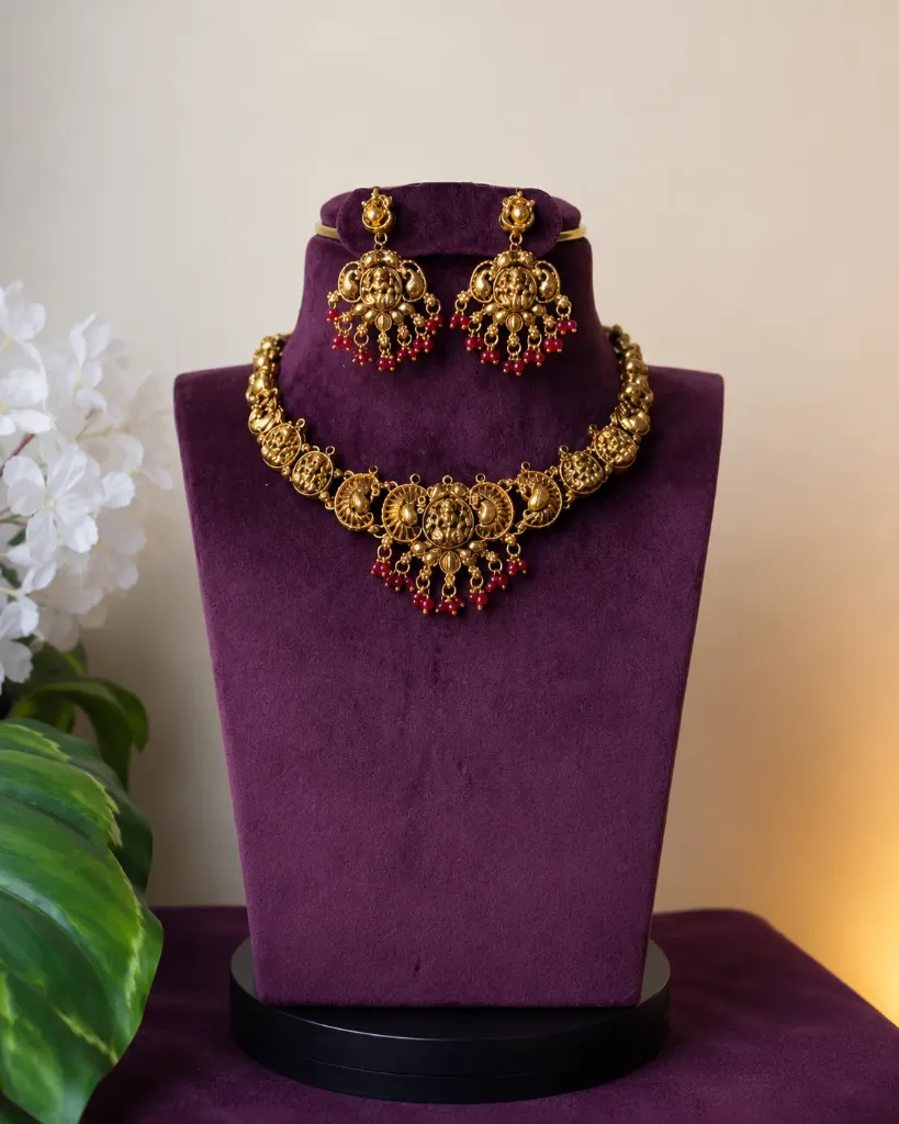 Mahalakshmi Temple Necklace Set