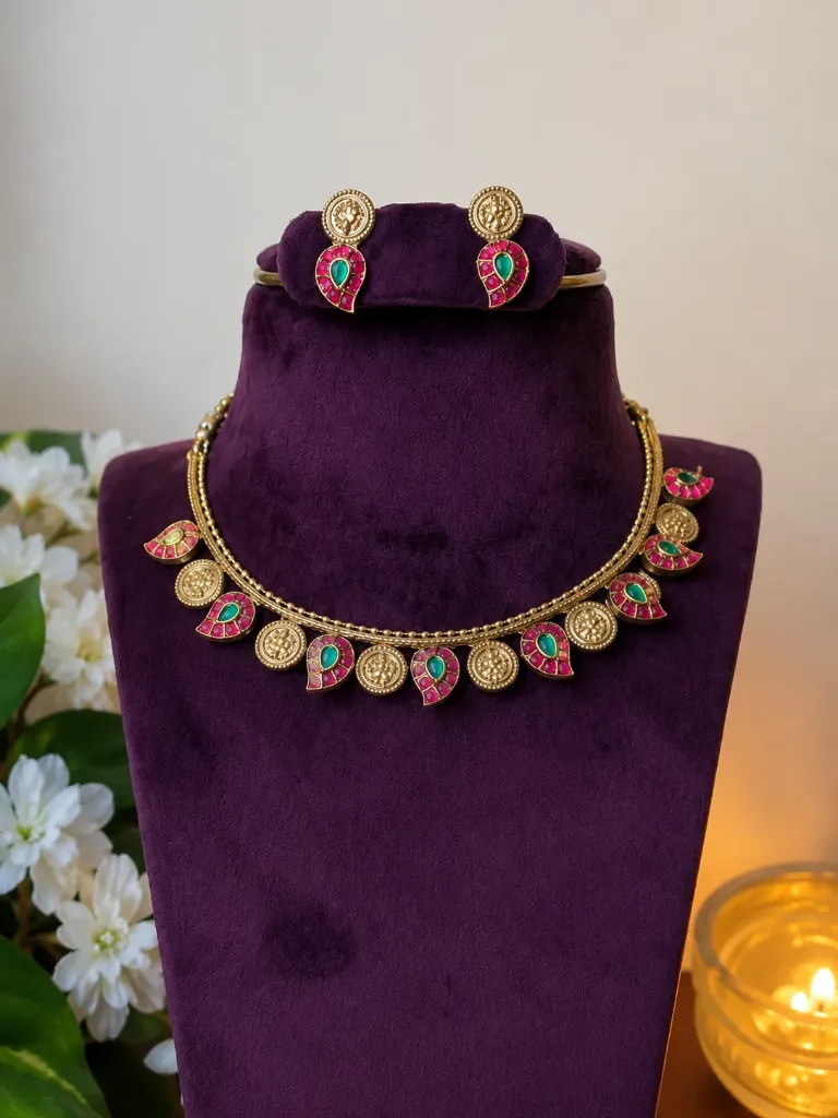 Festive Temple Coin Choker